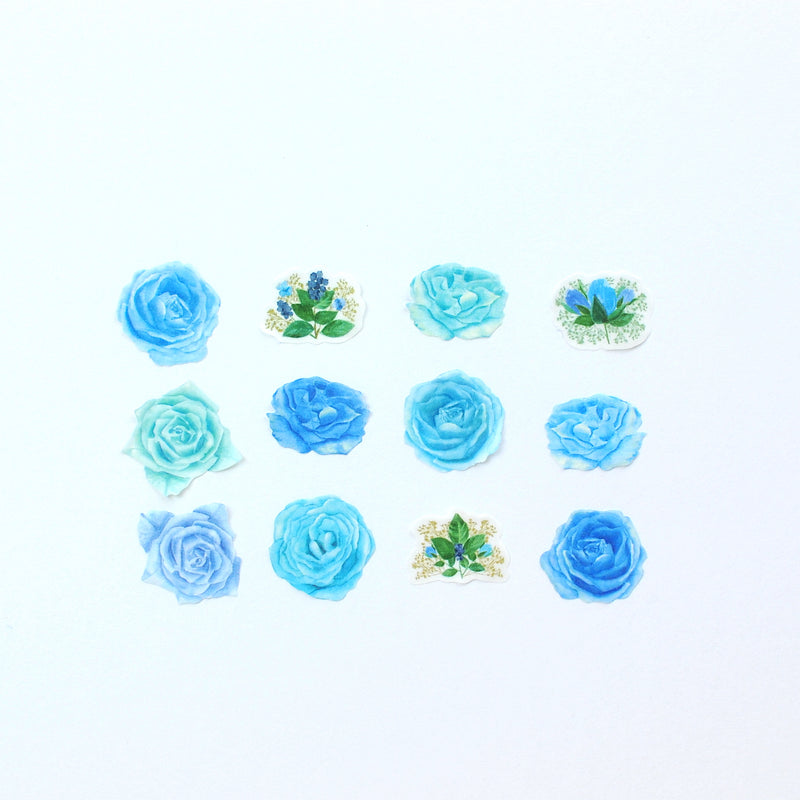 Bande Washi Roll Stickers -Classical Blue Rose-