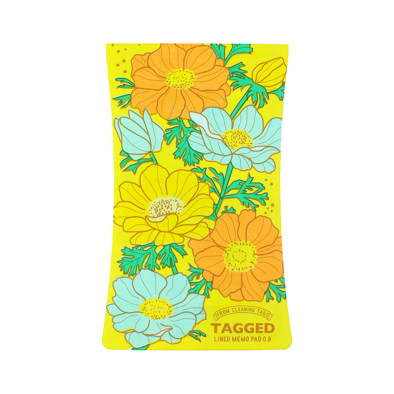 Hi-Mojimoji Tagged Memo Pad Flower -Orange-Yellow-