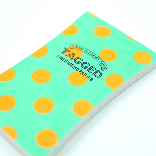 Hi-Mojimoji Tagged Memo Pad Dot -Green-Orange-