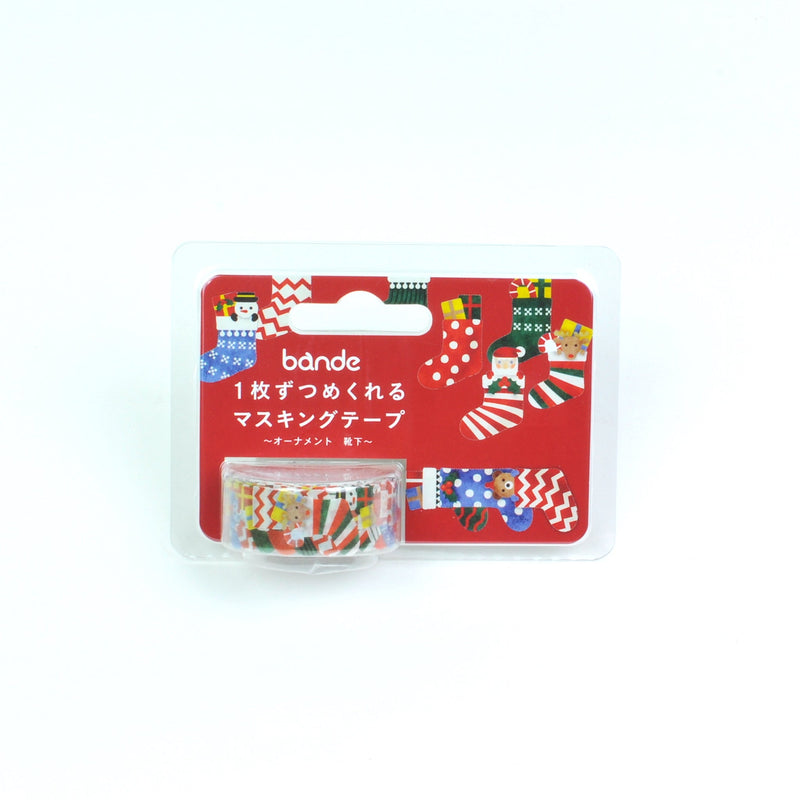 Bande Washi Roll Stickers -Christmas Ornaments Socks-