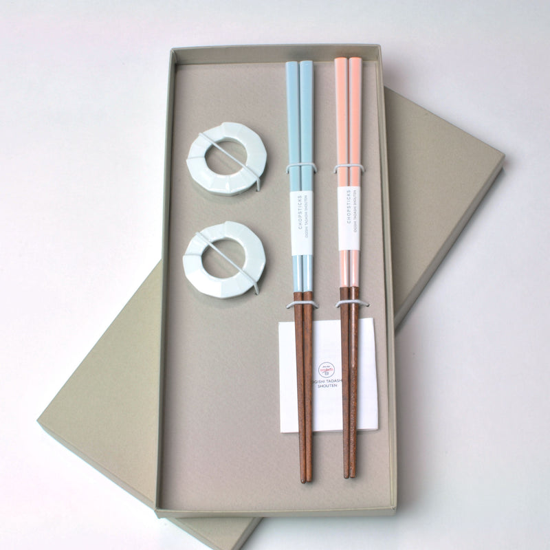 Ogishi-Tadashi Chopsticks Gift Set -Blue & Pink-